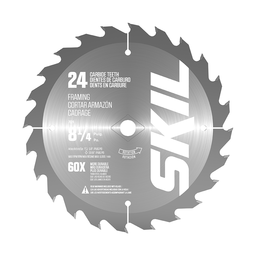 8-1/4 In. 24-Tooth Carbide Tipped Circular Saw Blade, 10-Pack