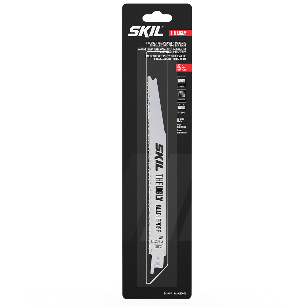 The UGLY 8 In. 6/12 TPI All-Purpose Reciprocating Saw Blade, 5-Pack