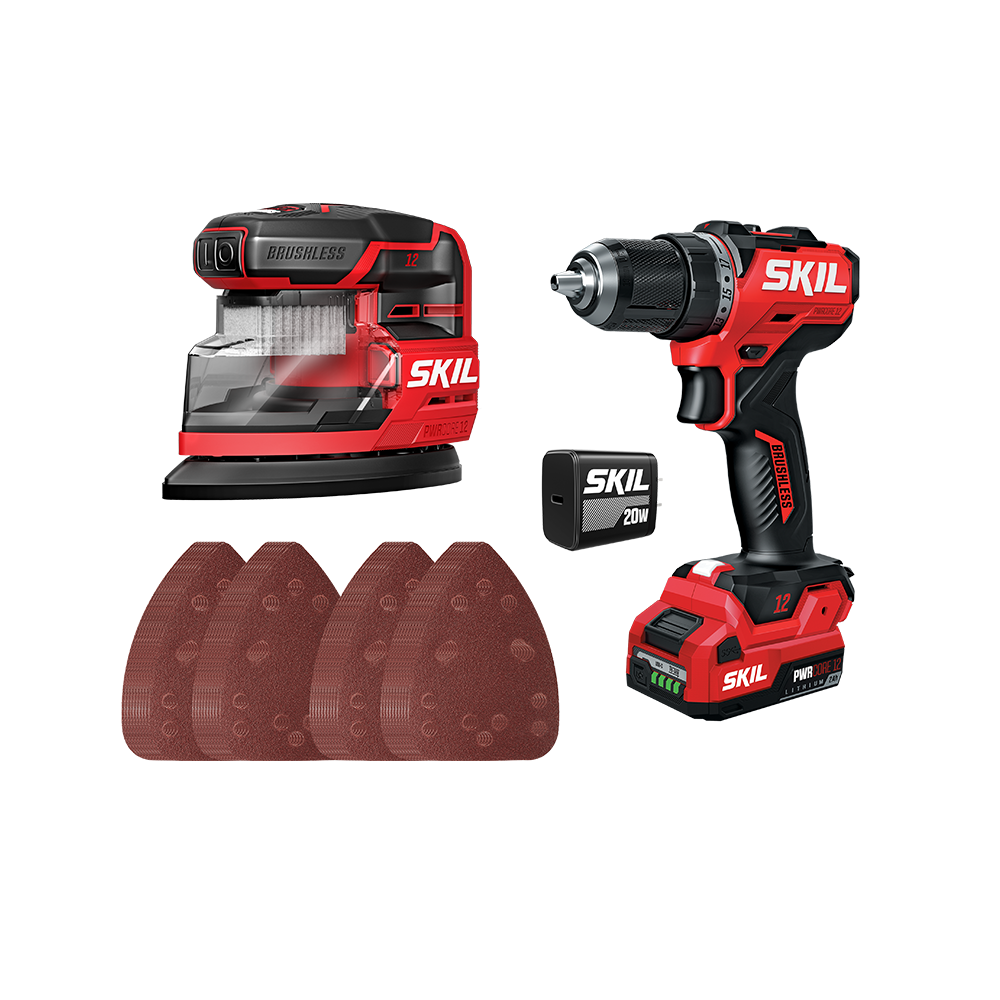12V Brushless Compact Drill Driver & Detail Sander Combo Kit