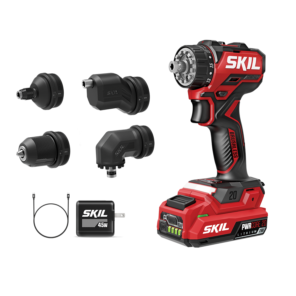 Brushless 20V Compact Multi-Head Drill Driver Kit