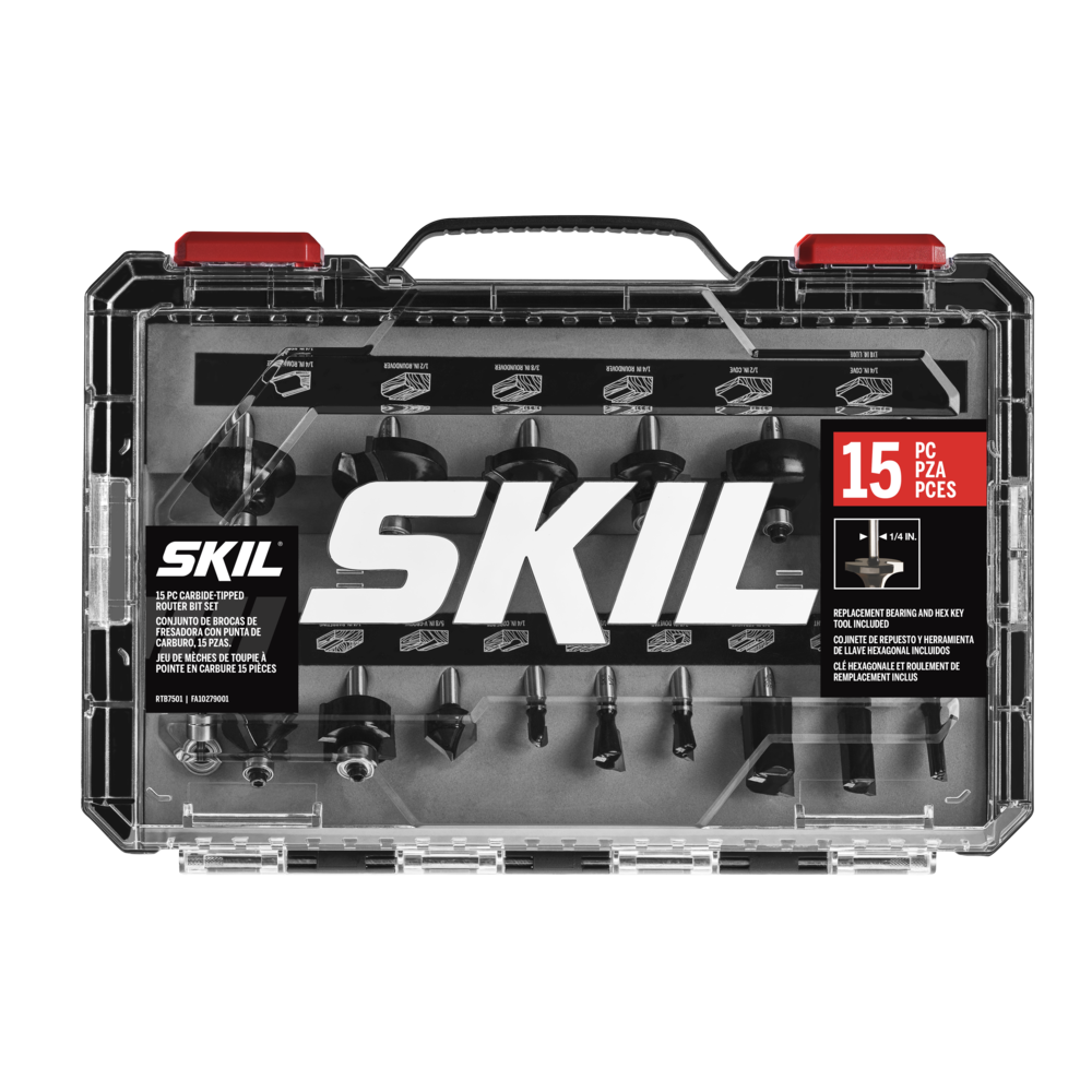 15 Pc. Carbide-Tipped Router Bit Set