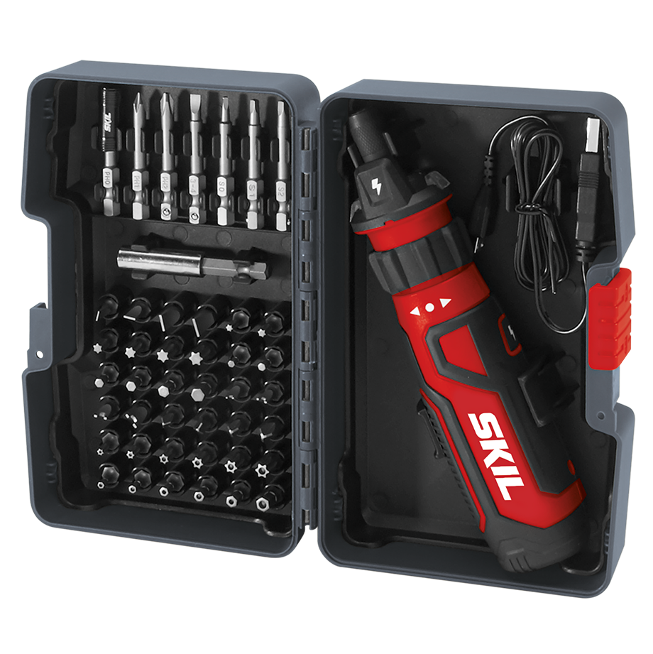 Rechargeable 4V Screwdriver with Circuit Sensor™ Technology w/ 45 pc. Bit Kit Case